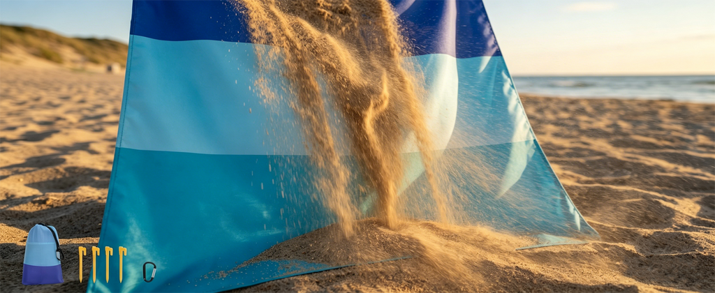 Tri-Tone Ultralight Beach Blanket – Windproof & Sand-Free Comfort